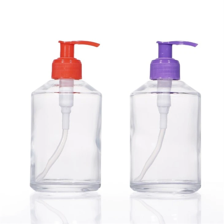 Clear glass bottle soap dispenser